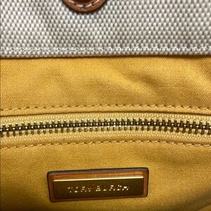 Tory Burch Yellow and Tan Bag with Brass Accents